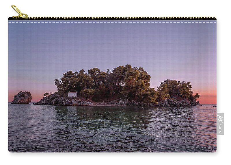 Parga Carry-all Pouch featuring the photograph Islet of Virgin Mary I by Elias Pentikis
