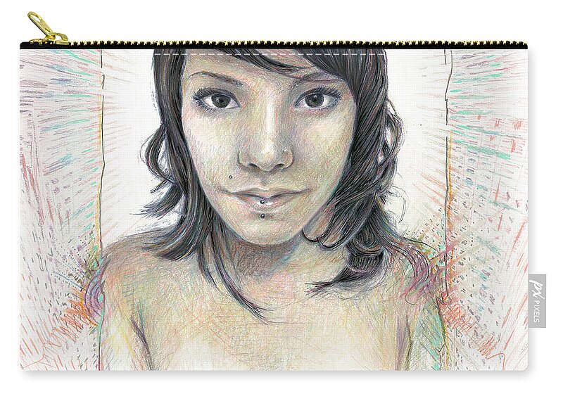 Portrait Zip Pouch featuring the painting Isolate by Jeremy Robinson