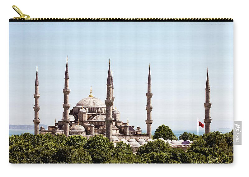 Istanbul Zip Pouch featuring the photograph Istanbul,blue Mosque And Bosphorus by Gary Yeowell