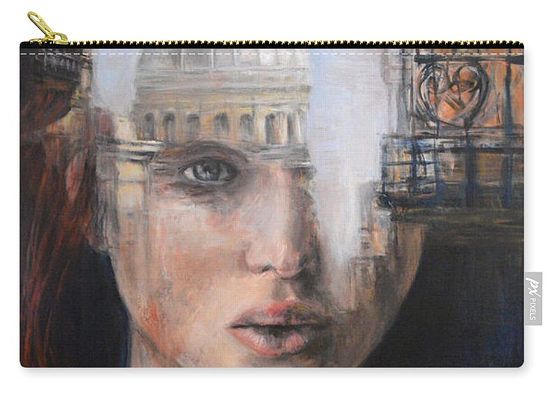 Woman Zip Pouch featuring the painting Italian Blend by Escha Van den bogerd