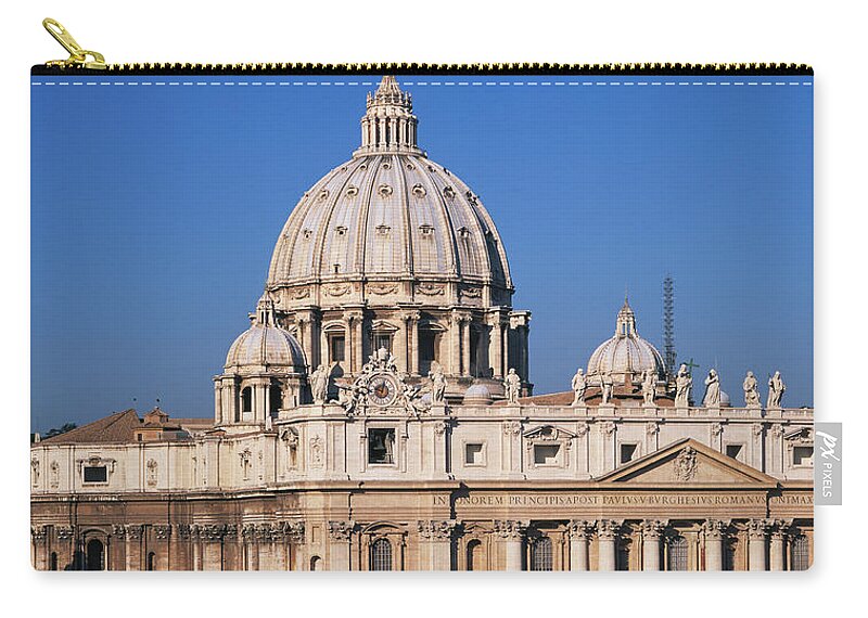Clear Sky Zip Pouch featuring the photograph Italy, Rome, Vatican, St. Peters by Murat Taner