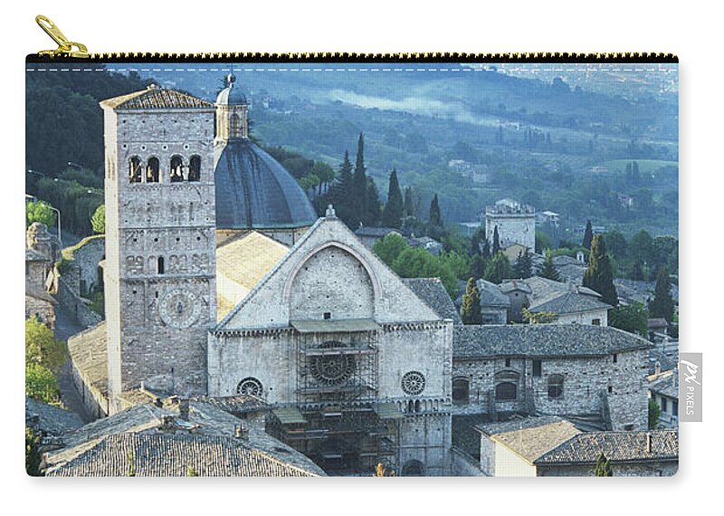 Outdoors Zip Pouch featuring the photograph Italy, Umbria, Assisi, Cathedral Of by Peter Adams