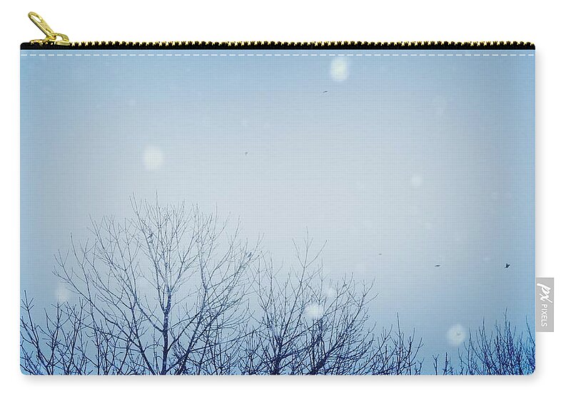 Tranquility Zip Pouch featuring the photograph Its Snowing by Kaochan madeleine