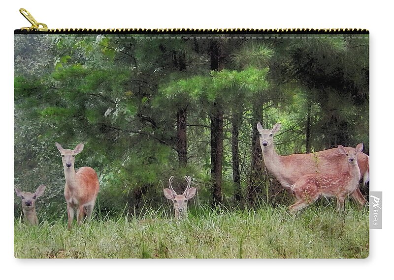 Deer Carry-all Pouch featuring the photograph I've Been Spotted by Michael Frank