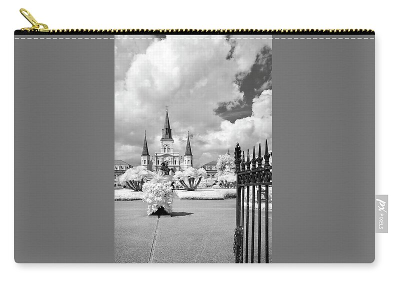 New Orleans Zip Pouch featuring the photograph Jackson Square by Jill Love