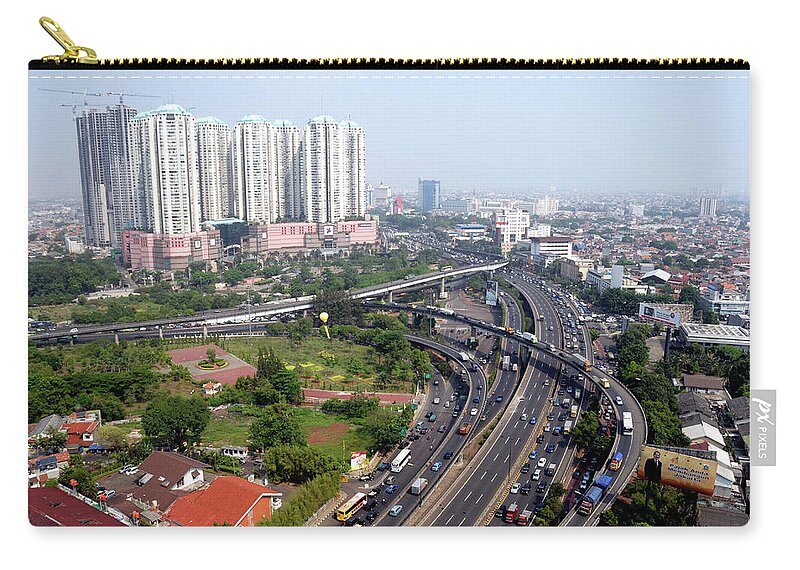 Land Vehicle Zip Pouch featuring the photograph Jalarta City Center by Shenzhen Harbour