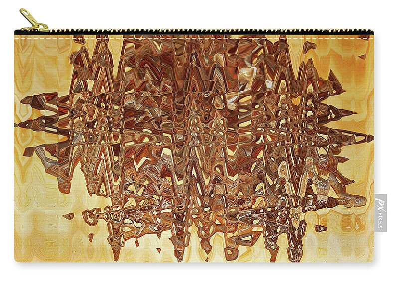 Janca Rusty Nuts Abstract.art Design Zip Pouch featuring the digital art Janca Rusty Nuts Abstract by Tom Janca