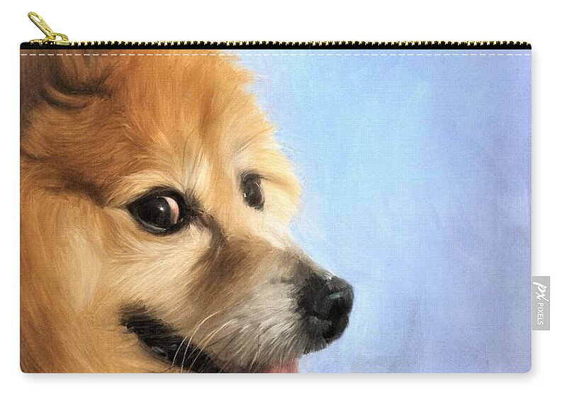 Dog Zip Pouch featuring the painting JayJay by Diane Chandler
