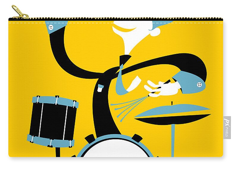 People Zip Pouch featuring the digital art Jazz Drummer by Arthurporto.com