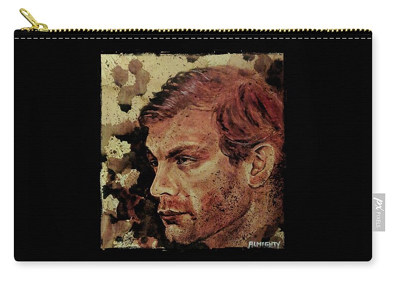 Ryan Almighty Zip Pouch featuring the painting Jeffrey Dahmer by Ryan Almighty