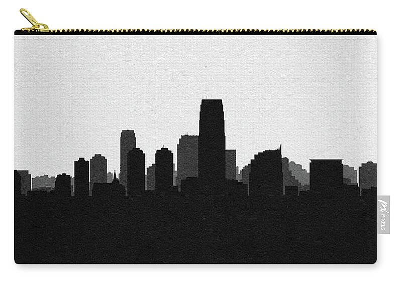 Jersey City Zip Pouch featuring the drawing Jersey City Cityscape Art by Inspirowl Design