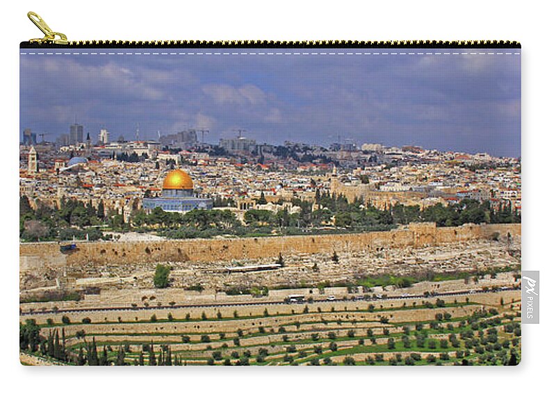 Jerusalem Zip Pouch featuring the photograph Jerusalem, Israel - Old City Walls by Richard Krebs
