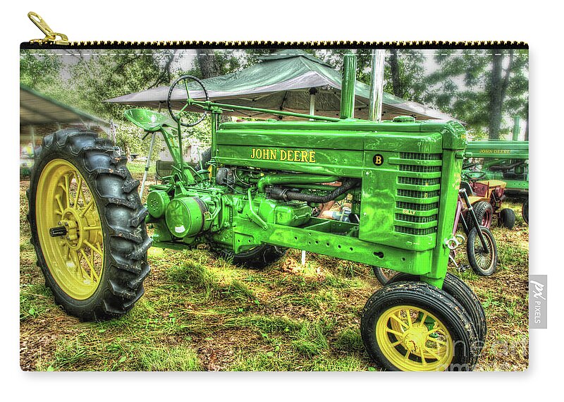 Tractor Zip Pouch featuring the photograph John Deere B by Mike Eingle