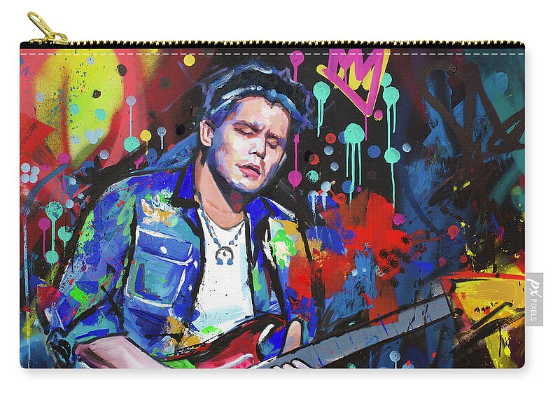 John Mayer Zip Pouch featuring the painting John Mayer by Richard Day
