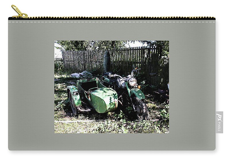 John Zip Pouch featuring the photograph John's Bike by Phyllis Spoor