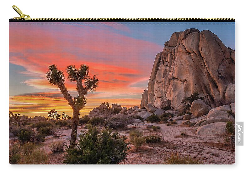 California Carry-all Pouch featuring the photograph Joshua Tree Sunset by Peter Tellone