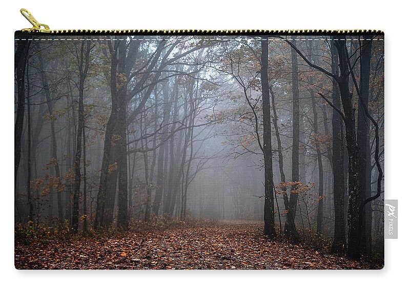 2019 Zip Pouch featuring the photograph Journey into the Mist by Kelly Kennon
