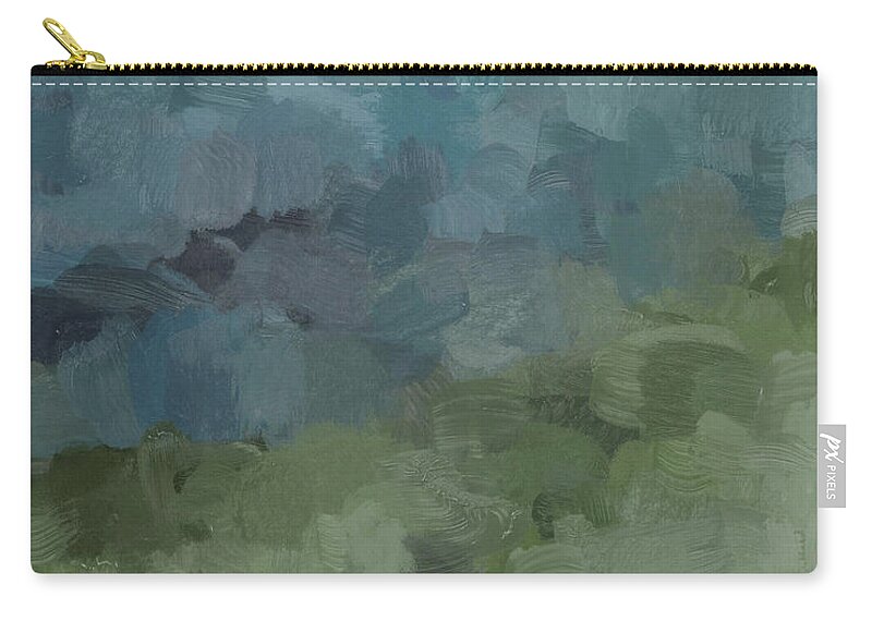 Gray Zip Pouch featuring the painting Journey Into the Mountains by Rachel Elise