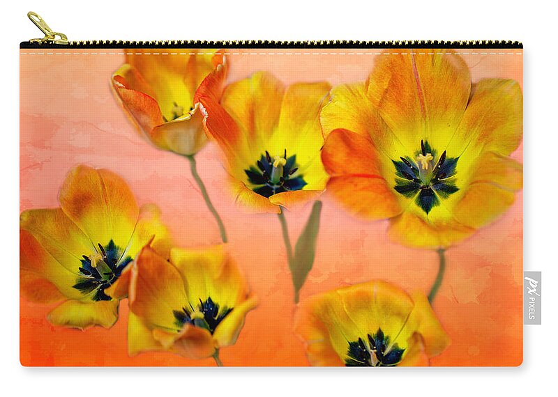 Tulip Zip Pouch featuring the photograph Joyful Springtime by Lorraine Baum