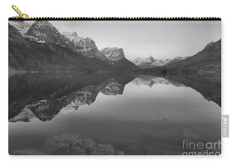St Mary Zip Pouch featuring the photograph June St. Mary Sunrise Black And White by Adam Jewell