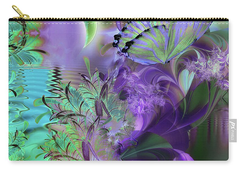Fractal Zip Pouch featuring the painting Just A Dream II by Mindy Sommers