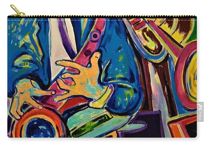 Abstract Music Art Zip Pouch featuring the painting Just Heaven by Emery Franklin