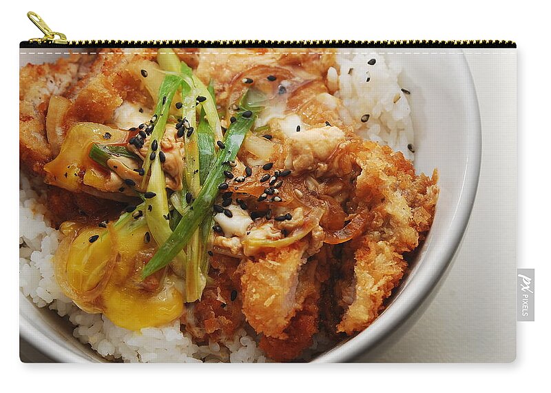 Close-up Zip Pouch featuring the photograph Katsudon by Edward Lim