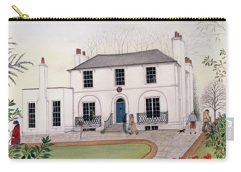 Home Zip Pouch featuring the painting Keats House, Hampstead by Gillian Lawson
