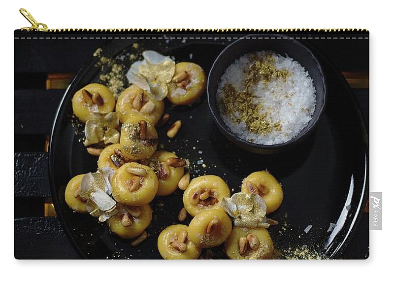 Kesar Peda indian Milk Sweets With Roasted Pine Nuts And Sea Salt
