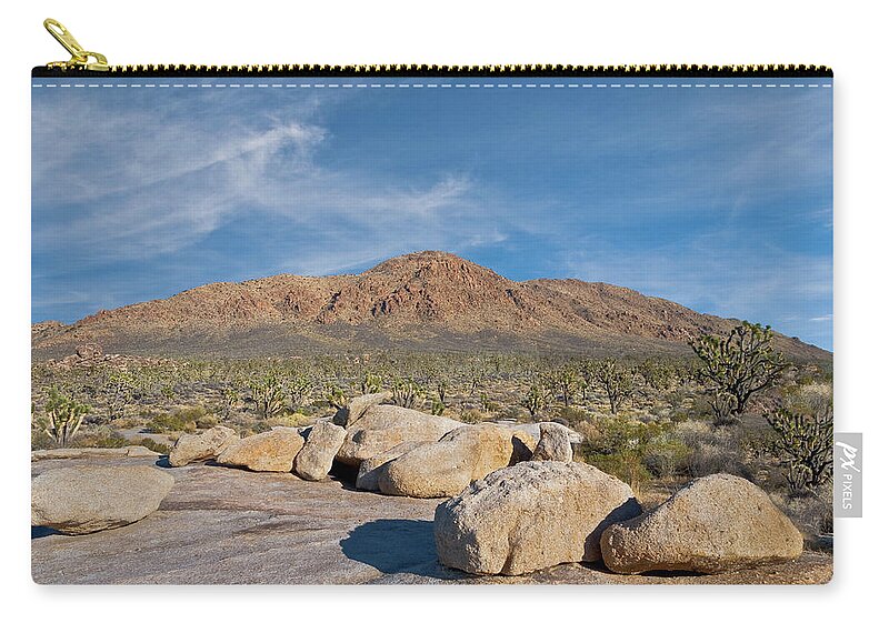 Agave Zip Pouch featuring the photograph Kessler Peak in the Mojave Desert by Jeff Goulden