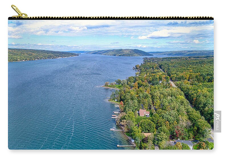 Finger Lakes Zip Pouch featuring the photograph Keuka Center Point by Anthony Giammarino