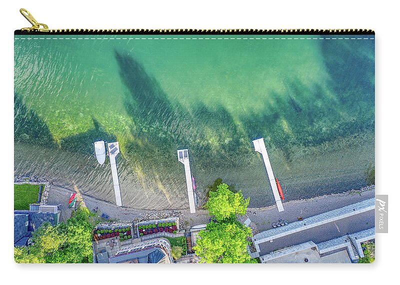 Finger Lakes Zip Pouch featuring the photograph Keuka Lake Top Down Summer 2019 by Anthony Giammarino