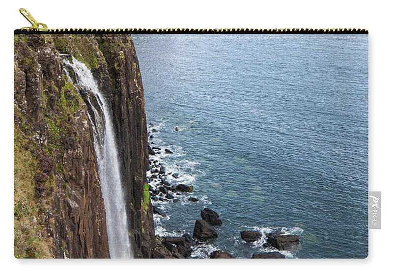 Waterfall Zip Pouch featuring the photograph Kilt rock with the Mealt falls at the Isle of Skye in the Highla by Michalakis Ppalis