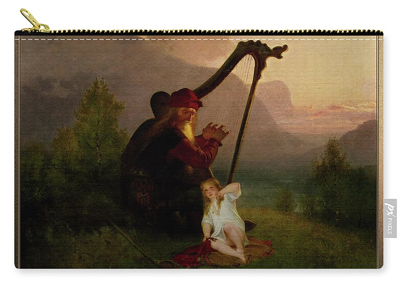 King Heimer And Aslög Zip Pouch featuring the painting King Heimer and Aslog by August Malmstrom by Rolando Burbon