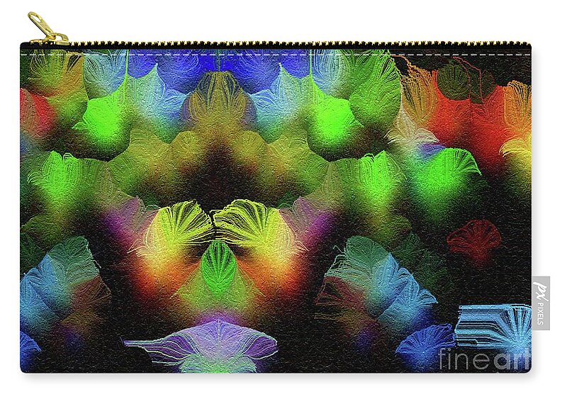 Abstract Zip Pouch featuring the mixed media Kiss of the Eclipse - Breaking the Gridlock of Hate Number 4 by Aberjhani