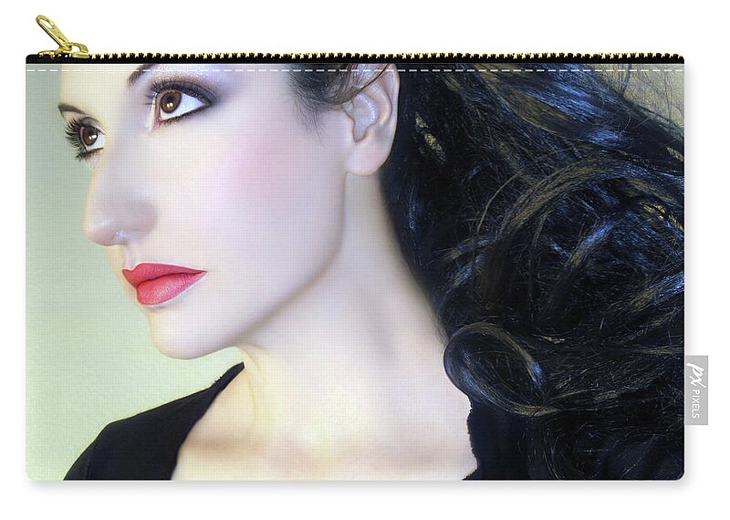 Portrait Zip Pouch featuring the photograph Kissed by the Light by Jaeda DeWalt