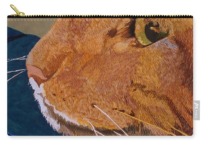 Kitty Zip Pouch featuring the painting Kitty by Kathy Crockett