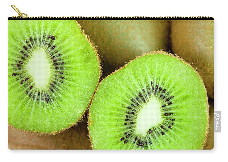 Hairy Zip Pouch featuring the photograph Kiwi Fruit by Jameslee999