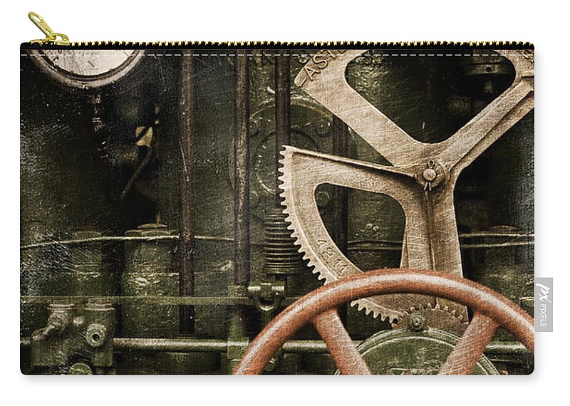 Machinery Zip Pouch featuring the photograph Knobs, Wheels And Gagues by Edmund Lowe Photography