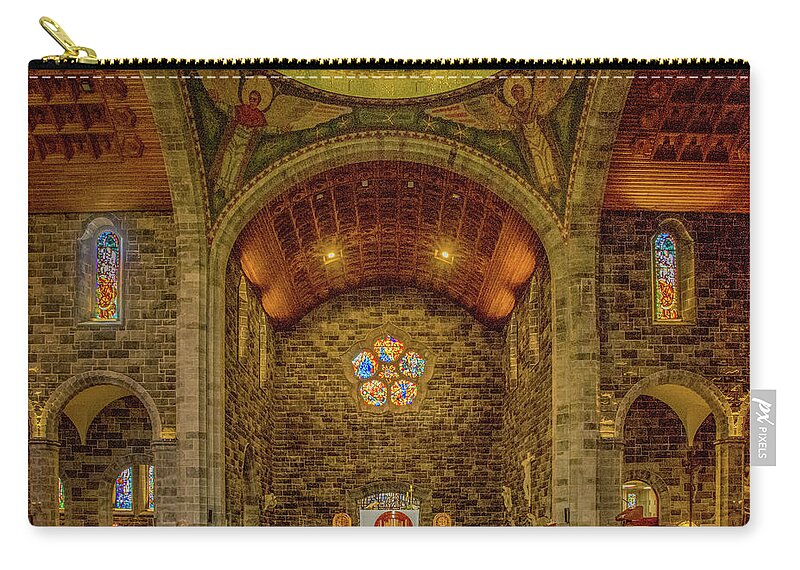 Benedictine Zip Pouch featuring the photograph Kylemore Abbey Chapel by Marcy Wielfaert