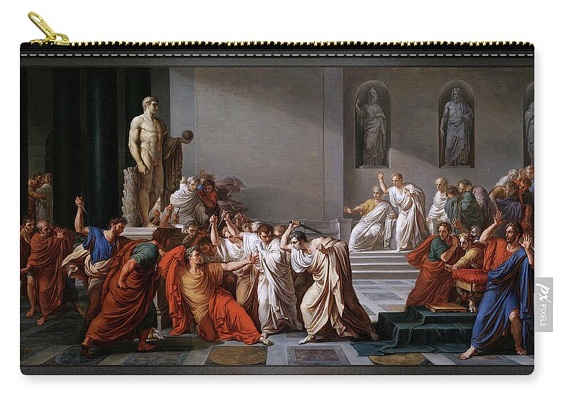 La Morte Di Cesare Carry-all Pouch featuring the painting La morte di Cesare or The Assassination of Julius Caesar by Vincenzo Camuccini by Rolando Burbon
