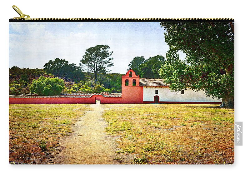 Mission Zip Pouch featuring the photograph La Purisima Mission by Glenn McCarthy Art and Photography