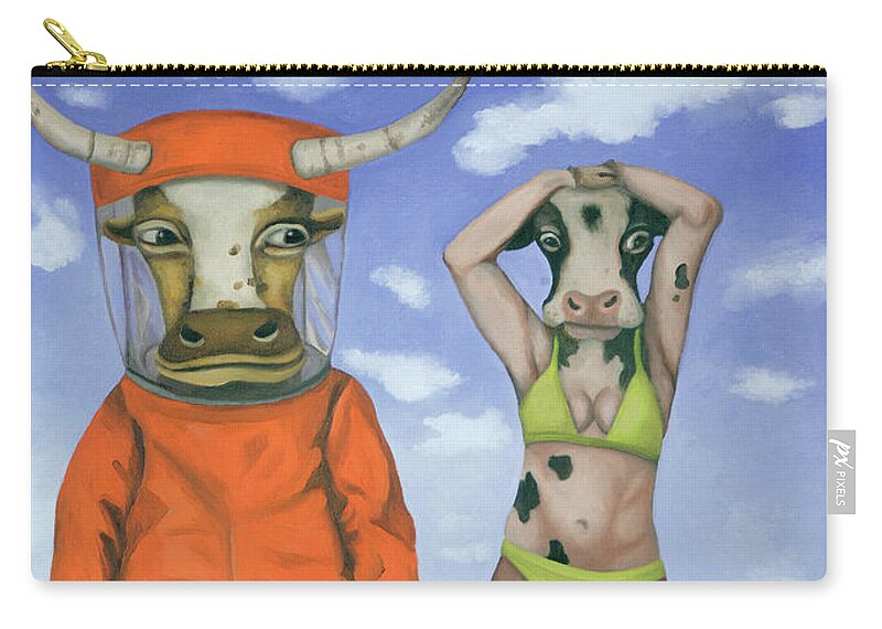 Lactose Zip Pouch featuring the painting Lactose Intolerant by Leah Saulnier The Painting Maniac