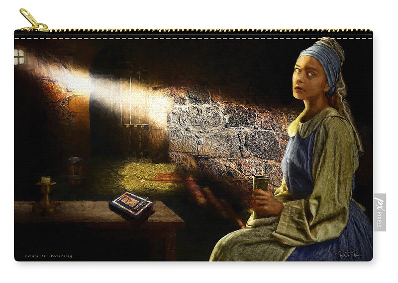 Dungeon Zip Pouch featuring the digital art Lady In Waiting by Mark Allen