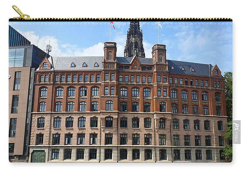 City Zip Pouch featuring the photograph Laeiszhof on Nikolaifleet - Low Tide by Yvonne Johnstone
