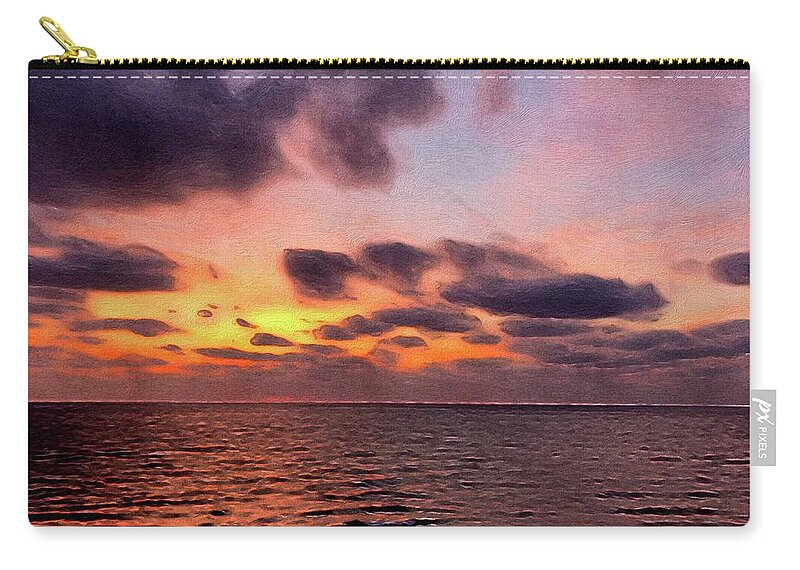 Brushstroke Zip Pouch featuring the photograph Lake Michigan Sunset by Jori Reijonen