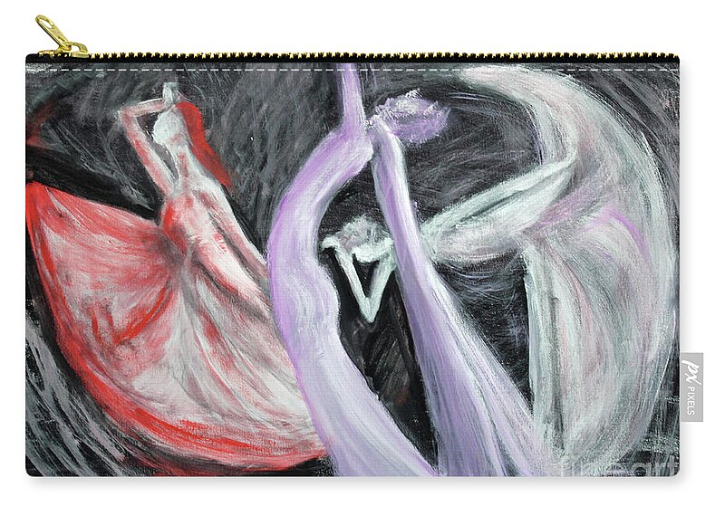 Abstract Zip Pouch featuring the painting Lamentations by Lyric Lucas