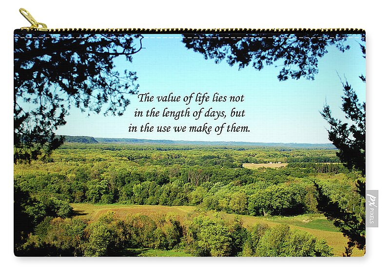 Life Zip Pouch featuring the photograph Landscape of Iowa, Inspiration by Sandra J's
