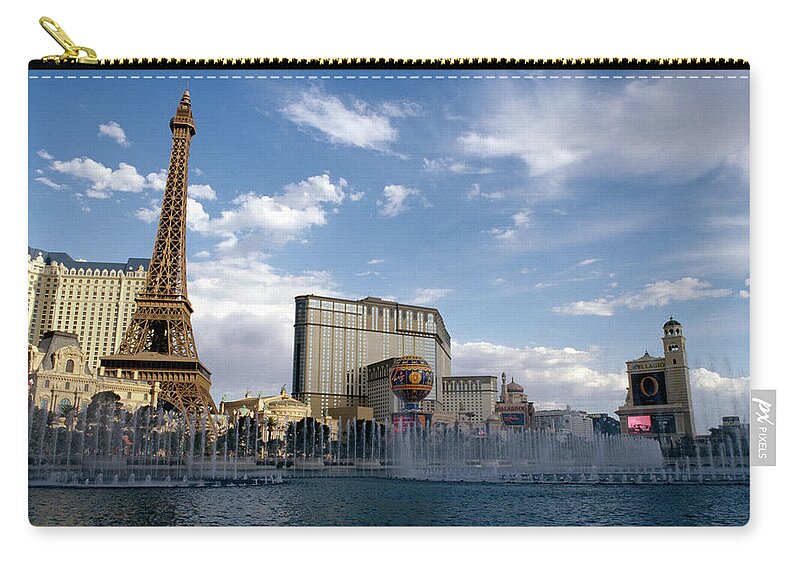 Las Vegas Replica Eiffel Tower Zip Pouch featuring the photograph Las Vegas, Nevada, Usa by Christian Thomas