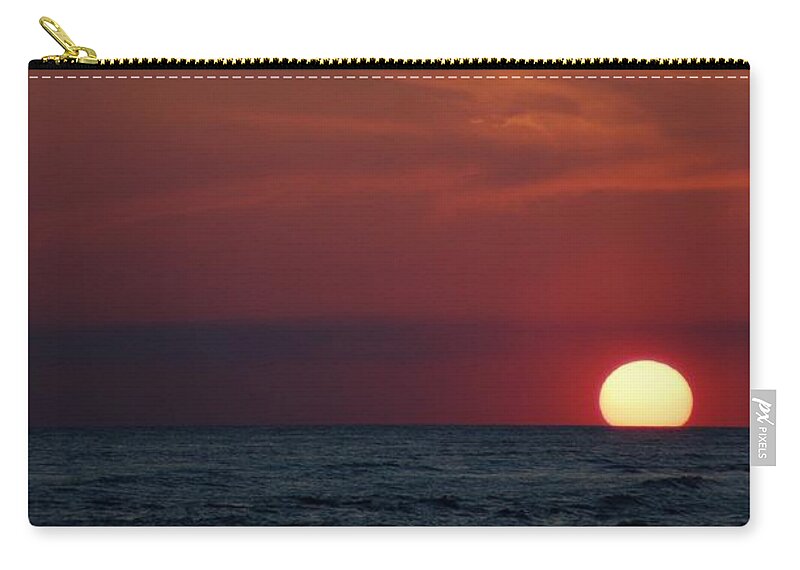 Red Sunset Zip Pouch featuring the photograph Last Call by Dennis Schmidt